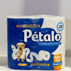 PETALO ULTRA RESISTENTE 400 HOJAS DOBLES 4 ROLLOS